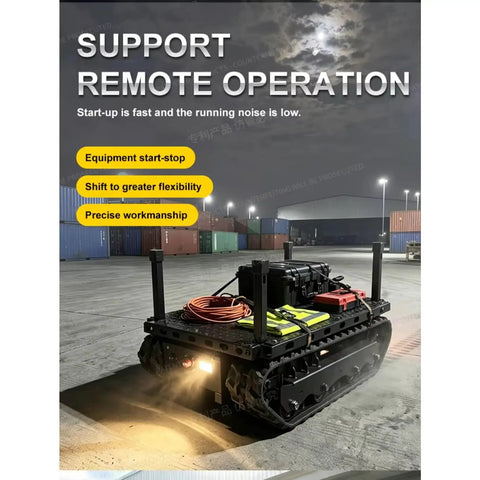 Motorized Heavy Equipment Mover With Remote Control For Machinery Transport And Industrial Duty Dolly in warehouse yard