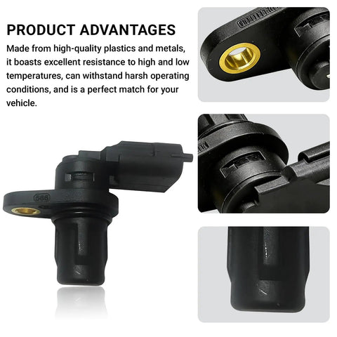 Camshaft Position Sensor for Cars Plug and Play Replacement With Sealing Ring OEM No F01R00B003 Easy Install Fits Most Vehicles Eliminates EPC Warning Lights and Cold Start Woes, Reliable Engine Sensor black plastic and metal close-up
