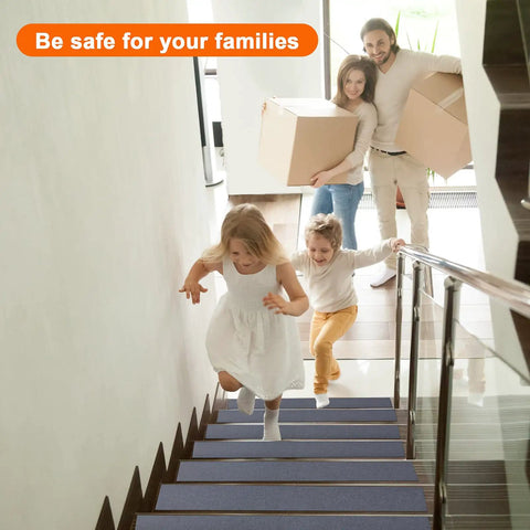 Family ascending stairs with Heavy Duty Non Slip Stair Tape 4 Inch By 60 Feet For Outdoor Steps Waterproof Anti Skid Tape Grey