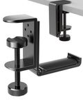 Under Desk Headphone Stand With Foldable Arm Space Saving Aluminum Headset Hanger For Gaming Headphones Desk Clamp in Black