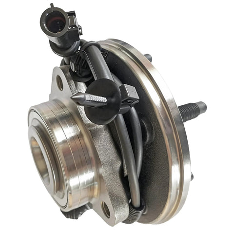 2 Pack Front Wheel Bearing Hub Assembly Direct Fit For Ford Explorer 2006-2010, front side view of hub with ABS sensor
