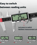 6 Inch Digital Caliper Measuring Tool With Extra Large LCD Screen And IP54 Protection Pro Grade Vernier Caliper unit switch display