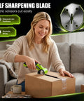 Heavy Duty Cordless Electric Box Cutter With Powerful 320Rpm Motor And Auto-Feed Scissors Design For Effortless Cardboard Cutting Quiet Operation Rechargeable Battery Included in use cutting cardboard.