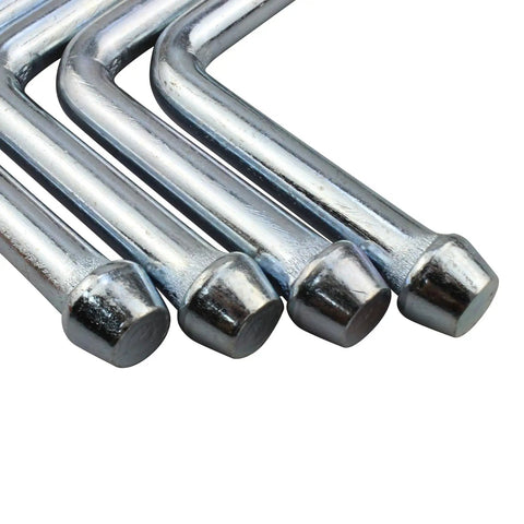 Solid Stainless Steel 90 Degree Bend Universal Exhaust Hanger Rods Weld Mount Bracket Kit, 4-pack chrome steel rods