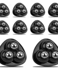 10 Piece Self Adhesive Appliance Casters With 360 Degree Slick Swivel Rollers, Heavy Duty ABS Sticky Mover Pads displayed in black.