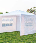 10x10 Feet Outdoor Gazebo With Detachable Sidewalls UV Blocking Waterproof Canopy Tent For Parties And Weddings