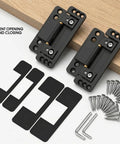 2 Pack Ultra Thin Hidden Door Hinges 4.5 Inch Heavy Duty Concealed Hinges for secret doors with screws and tools