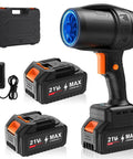 Cordless Handheld Leaf Blower 500,000 RPM Turbo Jet With Dual 4.0Ah Batteries And Charger Included, Black
