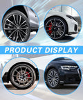 Legit Badass Skull Style Metal Wheel Center Hub Caps For Cars And Trucks showcased on four distinct vehicles with stylish rims.