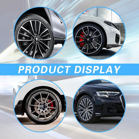 Legit Badass Skull Style Metal Wheel Center Hub Caps For Cars And Trucks showcased on four distinct vehicles with stylish rims.