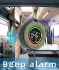 4 In 1 Portable CO And CO2 Detector With Temperature And Humidity Sensor showing air quality in an RV interior.
