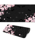 XL Gaming Mouse Pad With Anti Slip Rubber Base And Stitched Edges, Ultra Slick Glide, Huge 31.5 By 11.8 Inches, Anime Black Cherry Blossom Design