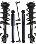 8 Piece Toyota Highlander Suspension Kit For 2014 2015 2016 2017 2018 2019 Replacement with struts, shocks, and sway bars displayed