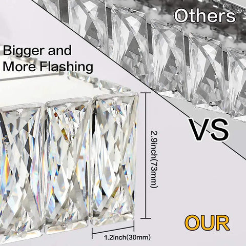 Comparison of crystal accents on Modern Chrome Vanity Light Fixture With Crystal Accents 3 Light LED Over Mirror Cool White