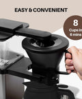 Close-up of 8-Cup Thermal Coffee Maker With Auto Drip Pour Over Design, No-Fuss Easy To Use, Keeps Coffee Hot For Up To 2.5 Hours.