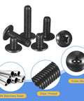 M6 1 x 20mm Truss Head Phillips Machine Screws Full Thread Black Oxide Finish 304 Stainless Steel 18 8 Phillips Drive