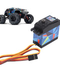 Heavy Duty 35 Kilogram Digital Servo Motor With Legit Steel Gears And An Aluminum Housing For One Ten Scale RC Builds, showing details and wires.