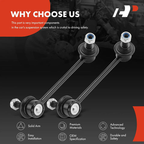 2 Pack Beefed-Up Rear Sway Bar End Links Stabilizer Kit For Honda Pilot 2003-2008 And Acura MDX 2001-2006 shown with features