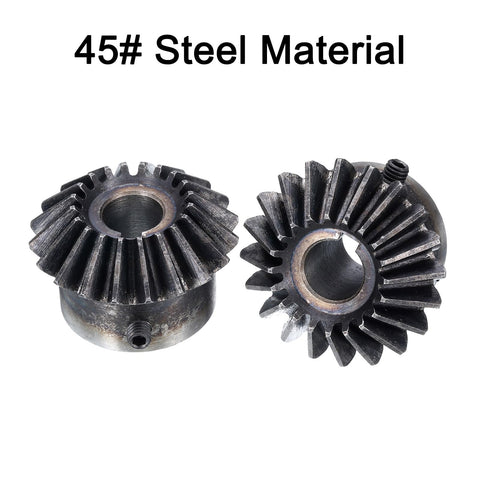 Bevel Gear Set 2M Module 1 To 1 Reduction 20 Teeth 12mm Shaft Hole 90 Degree Steering Gear Bevel Pinion 45 Steel Material