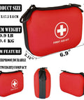 196 Piece Waterproof Hard Shell Portable First Aid Kit For Home Car Camping Hiking Travel And Outdoor Adventures In Red