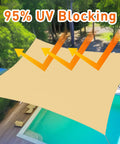 Rectangle Shade Sail 14x16 Outdoor Canopy for Backyard Patio Pergola Garden Deck Breathable UV Blocking Sun Shade over pool.