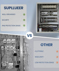 Comparison of a Beefy Cold Rolled Steel Waterproof Electrical Box For Outdoor Use 20 Inch By 12 Inch By 10 Inch NEMA Enclosure IP66 and another box