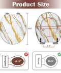 Round Resin Toilet Seat for Bathroom with marble design, measuring 16.5 inches length and 14.5 inches width.