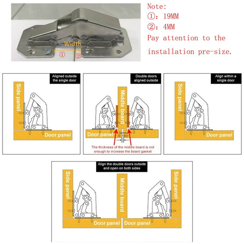 Installation guide for Soft Close Cabinet Hinge Set With 32 Stainless Screws, 90 Degree Concealed Kitchen Hinges For Cupboards And Wooden Doors