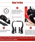 Black Complete Bike Brake Set Front And Rear For MTB And Hybrid Bikes Includes Calipers Levers Inner And Outer Cables And A No Fuss Cable Kit For Easy Installation instruction guide showing brake installation steps