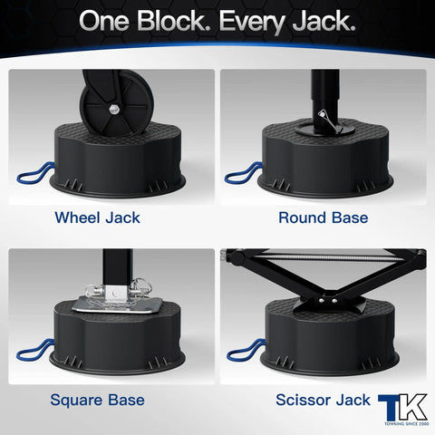 Built Like A Tank 12000 Lbs Trailer Jack Block For Rv Camper Leveling with wheel, round, square, and scissor jack designs.
