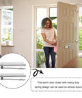 2 Pack Automatic Door Closer With Folding Support Arm Stainless Steel And Aluminum Alloy Silver Finish installed on door