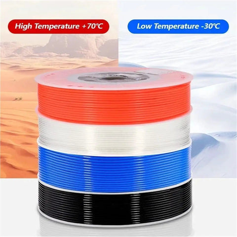 Top Shelf Heavy Duty Polyurethane Air Hose And Pneumatic Tube Two To Sixteen Millimeter Clear Compressor Pipe Fuel Line on display.