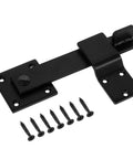 Sturdy Six Inch Farm Flip Fence Gate Latch And Barn Door Lock Flip Latch Hardware In Matte Black with screws for gates and doors