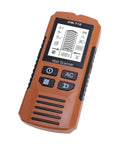 WALFRONT Wall Stud Finder with LCD Backlit Screen and 3 Scanning Modes, close-up view of controls and screen.