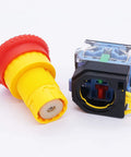 Emergency Stop Red Sign Mushroom Push Button Switch Station 1NC 1NO 440V 10A Normally Closed Stop Button Box LA38-11ZS-BOX