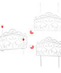 Decorative Garden Border Edging Kit In PP Plastic With Faux Wrought Iron Leaf And Bird Design 8 Panels shown in detail