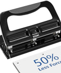Heavy Duty 2 Or 3 Hole Punch With Adjustable Heads And Non Slip Base Nine Thirty Second Inch Hole Diameter 40 Sheet Capacity