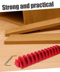 Red 12 Piece Plastic Wrench Storage Organizer Tray for Garage and Workshop Modular Wrench Rack Holder on wooden surface