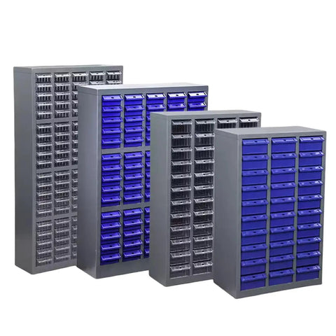Heavy Duty Steel Parts Cabinet With Kickass Anti Slip Drawers And Adjustable Dividers For Bolt Nut Screw Storage in various sizes