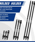 Molded holder with 9 Piece Socket Adapter Extension Set with Quarter Inch Hex Shank for various drive sockets