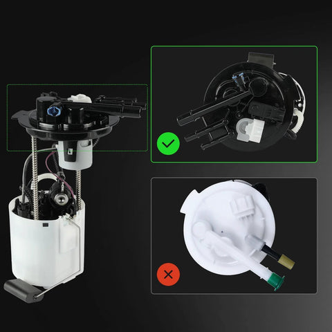 Electric Fuel Pump Module Assembly With Pressure Sensor For Chevy Impala 2008 2009 2010 2011 V6 3.5L Flex with Siemens FFW Fuel System Only Not FFV Three Port Design Includes Fuel Level Sensor