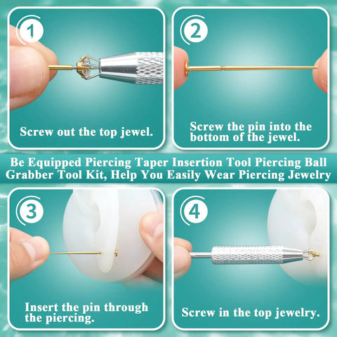 4 Pairs 16G Flat Back Stud Earrings Set in Hypoallergenic Surgical Steel With Four Sizes 2mm 3mm 4mm 5mm And Pin Lengths 6mm 6mm 7mm 8mm For Everyday Wear And All Day Comfort, piercing tool guide