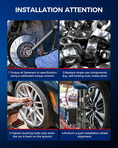 Installation steps for Front Tie Rod Kit With Inner And Outer Tie Rod Ends And Boots Bellows And Locking C Clamps
