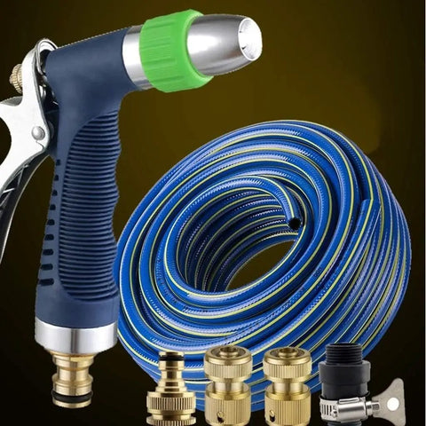 Top Shelf Slick Retractable Hose Reel And Hose Cart For Garden Or Car Wash with brass fittings and blue hose.