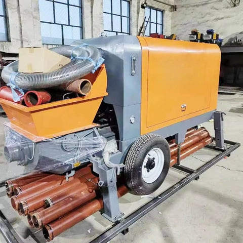 Heavy Duty Concrete Transfer Pump For Construction Sites Built Tough To Move Slurry Fast With Gate Valve, Delivery Equipment, And Custom Pipeline Extensions For Logistics Parks And Warehouse Projects Pro Grade with hoses