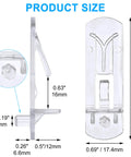 Diagram of 24 Pack Self Locking Plastic Shelf Pegs For 5/8 Inch Shelves (16mm), Clear Cabinet Pins with dimensions labeled.