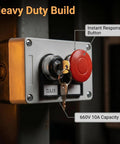 660V 10A Red Mushroom Push Button Switch Momentary Action With 2 Position On Off Key Lock Rotary Built Tough For Industrial Control Panels 5mm Mounting Hole And Clear Easy To Read Status Indicator, red mushroom switch on panel