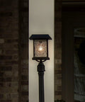 Aspen Solar Lamp Post Light Outdoor Waterproof Aluminum With Clear Rain Glass 3-Inch Fitter for evening porch lighting