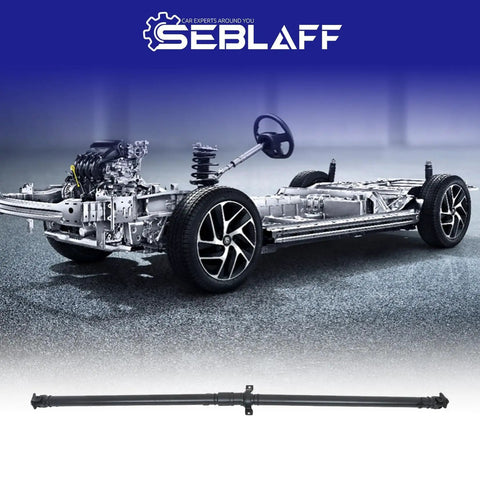 Rear Driveshaft Assembly Replacement For CRV 1997 1998 1999 2000 2001, high-strength steel shaft with U joints, shown in side view
