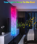 RGB Color Changing LED Floor Lamp Smart Light With Alexa And Google App Control DIY Mode Music Sync in modern bedroom